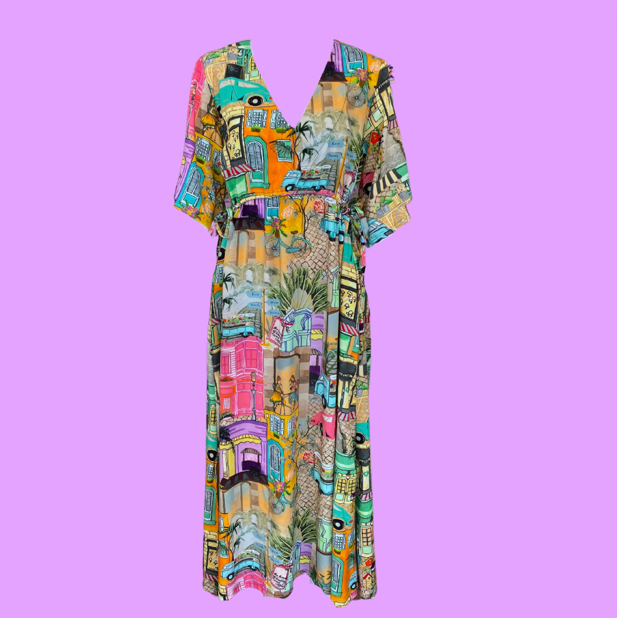 Ladies Holiday V Neck Maxi Dress (*Pre-order)