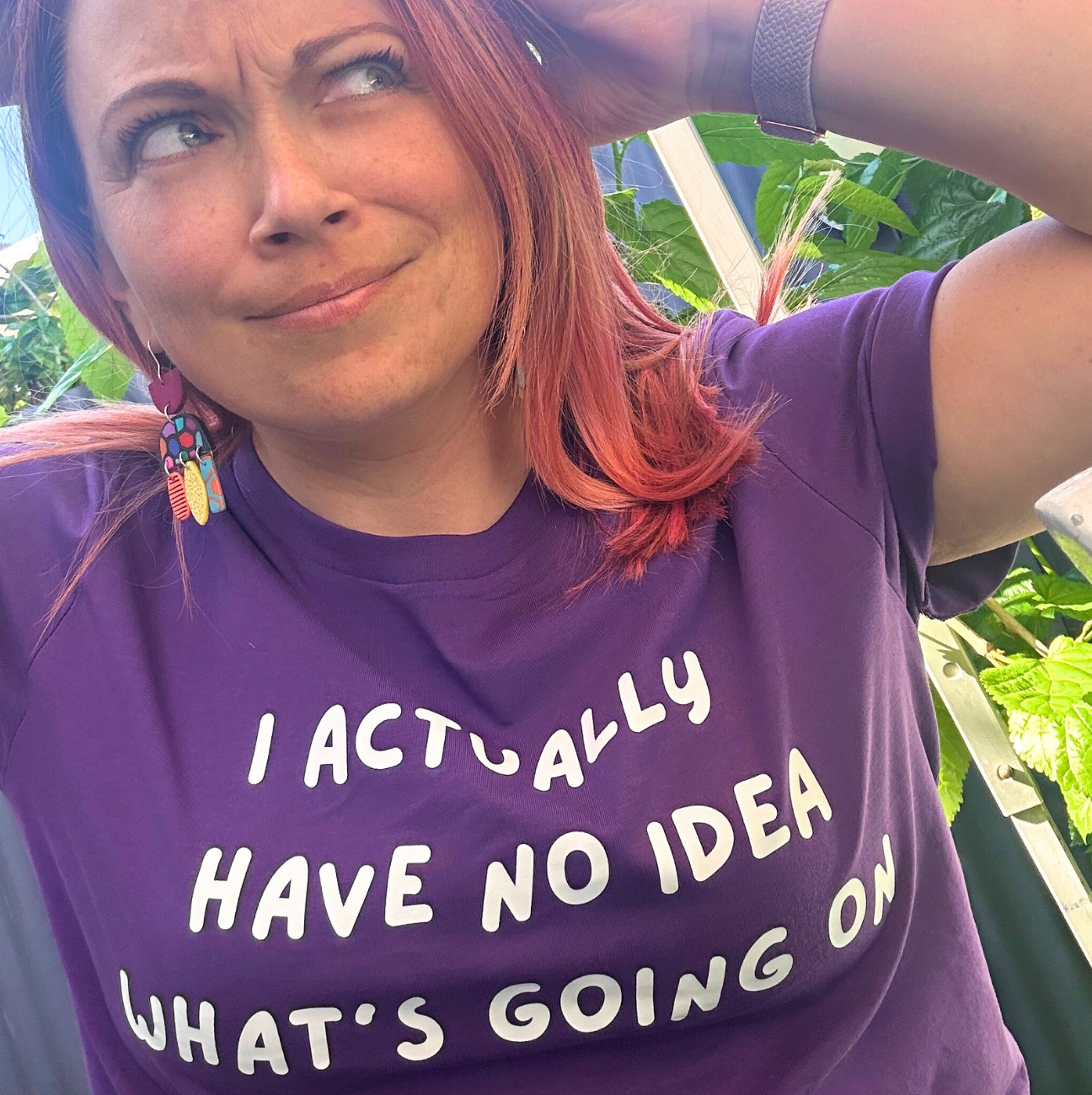 I Actually Have No Idea What's Going On - PURPLE - Ladies Tee