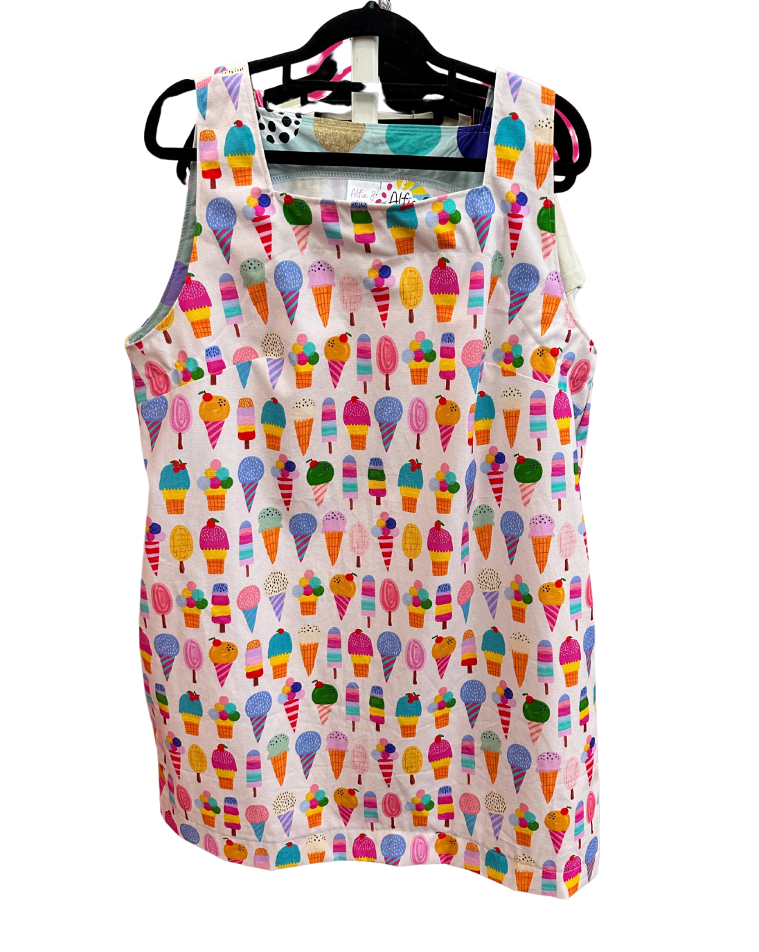 Square Neck Shift Dress - Ladies - Ice Creams (SIZE 12 ONLY)