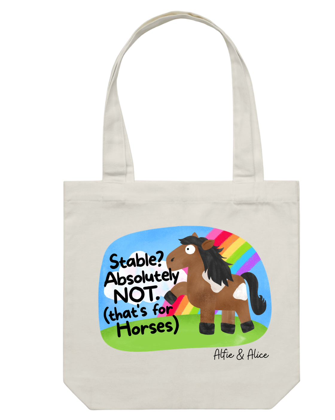 TOTE BAG - CREAM - STABLE? ABSOLUTELY NOT.
