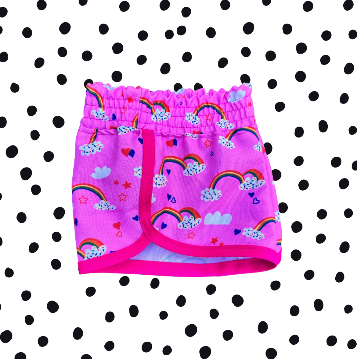 Cutie Patootie Kids Shorts - Pink Rainbow
