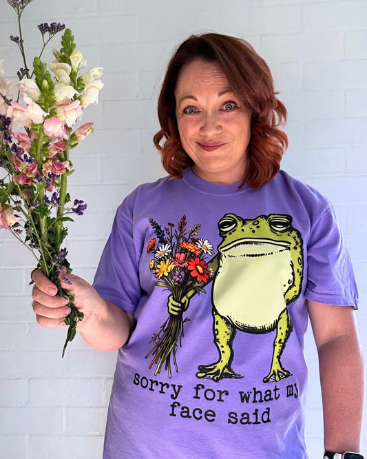 Sorry For What My Face Said - Ladies Tee (Violet)