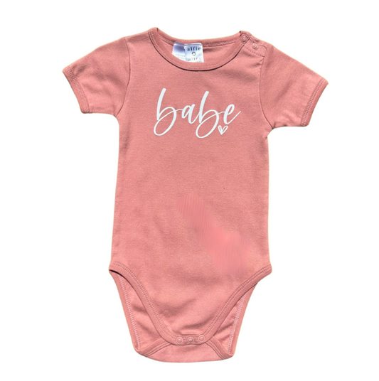 BABE - dusty pink romper - size 12-18M only