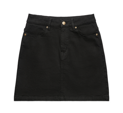 Sparkly Pockets Black Denim Skirt - Ladies