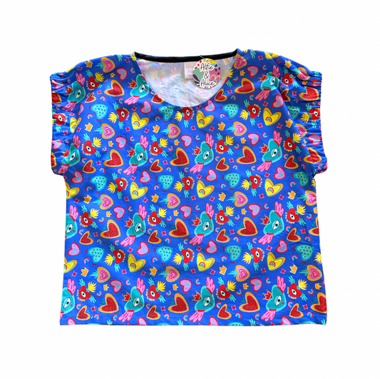 Heart Eyes Ladies Elastic Cuff Tee