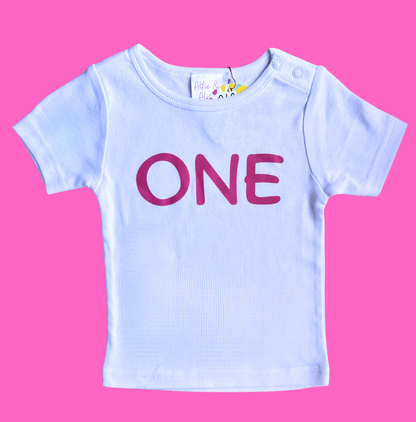 ONE birthday tees - assorted colour prints