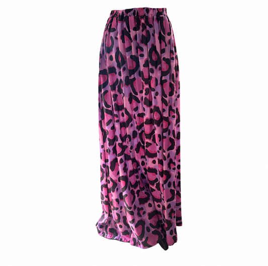 Pink Leopard Ladies Maxi Skirt