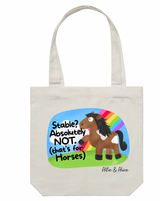 TOTE BAG - CREAM - STABLE? ABSOLUTELY NOT.