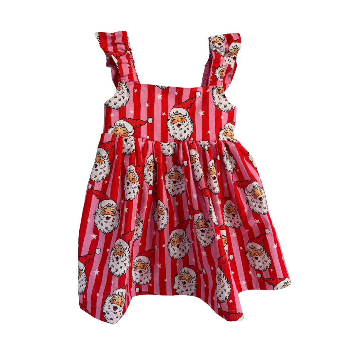 Santa & Stripes | Kids Flutter Dress