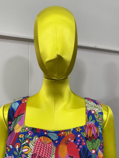 Square Neck Shift Dress - Ladies - Parrots
